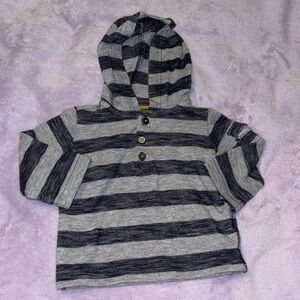 First Impression Baby Boy’s Grey Striped Lightweight Hoodie Size 0-3 Months